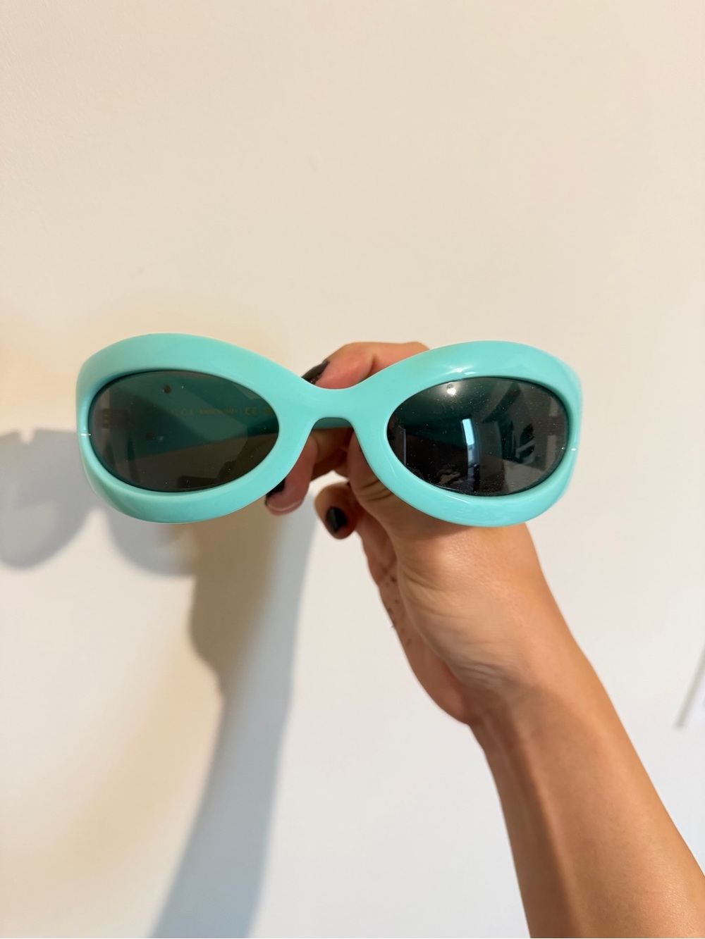 Retro Oval Sunglasses in Mint Green Gucci